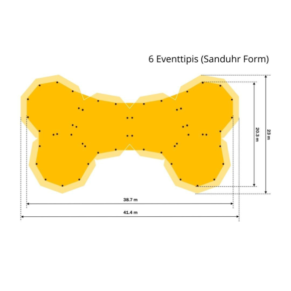 6 Eventtipis (Sanduhrform)